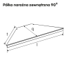 Półka narożna 45 stopni zewnętrzna